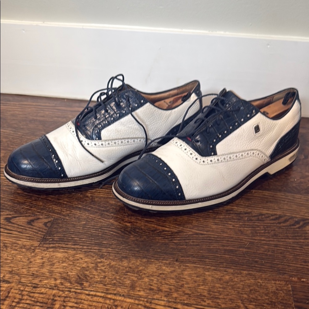 FootJoy Premiere Series Tarlow Golf Shoes - White/Navy - Men’s Size 12